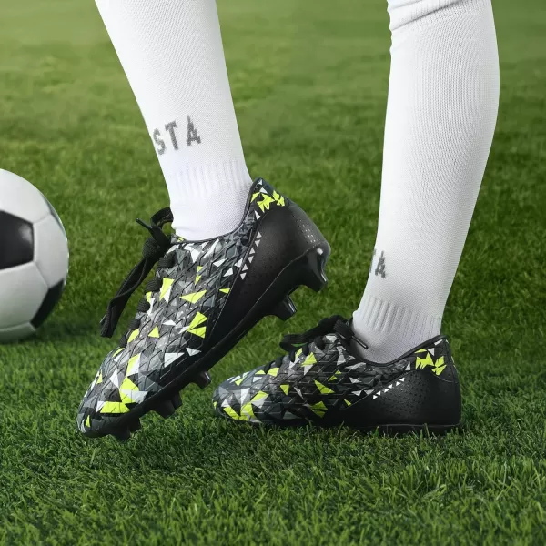 imageDREAM PAIRS Boys Girls Soccer Cleats Kids Football ShoesBlackNeonGreen