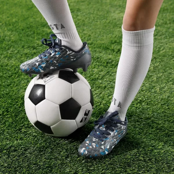 imageDREAM PAIRS Boys Girls Soccer Cleats Kids Football ShoesDarkGreyRoyalBlue