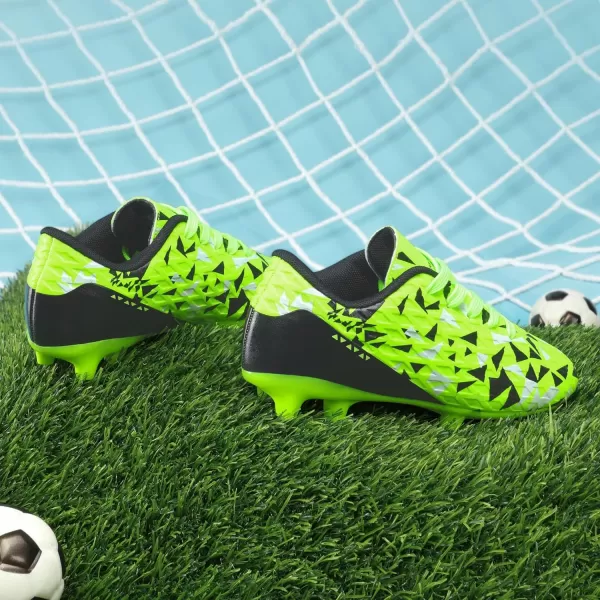 imageDREAM PAIRS Boys Girls Soccer Cleats Kids Football ShoesNeon GreenBlack