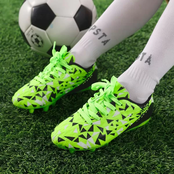 imageDREAM PAIRS Boys Girls Soccer Cleats Kids Football ShoesNeon GreenBlack