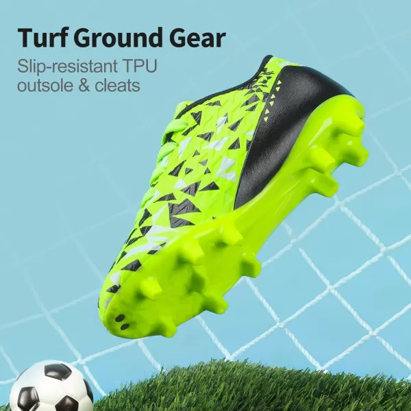 imageDREAM PAIRS Boys Girls Soccer Cleats Kids Football ShoesNeon GreenBlack