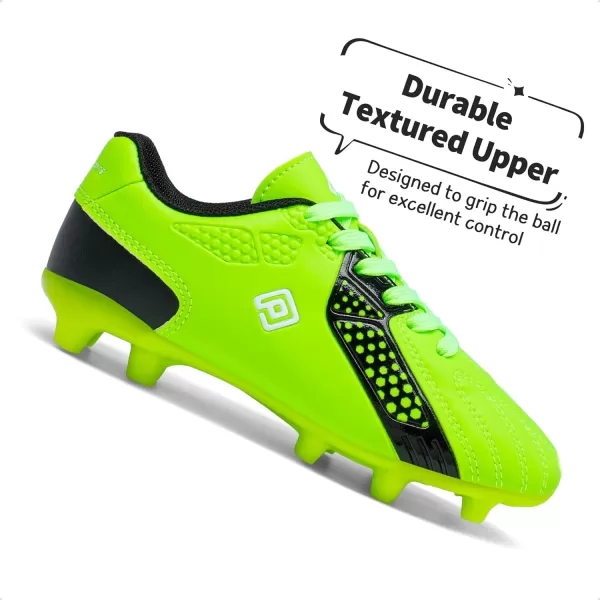 imageDREAM PAIRS Boys Girls Soccer Cleats Kids Football ShoesNeonGreenBlack