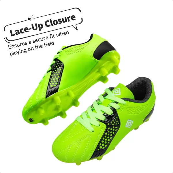 imageDREAM PAIRS Boys Girls Soccer Cleats Kids Football ShoesNeonGreenBlack