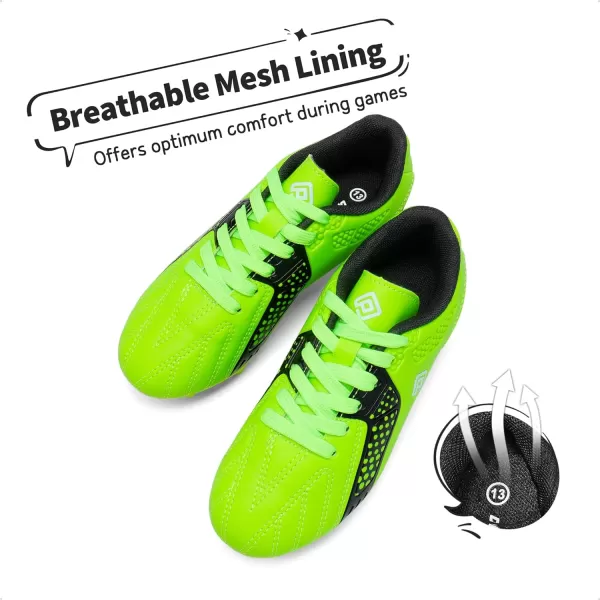imageDREAM PAIRS Boys Girls Soccer Cleats Kids Football ShoesNeonGreenBlack