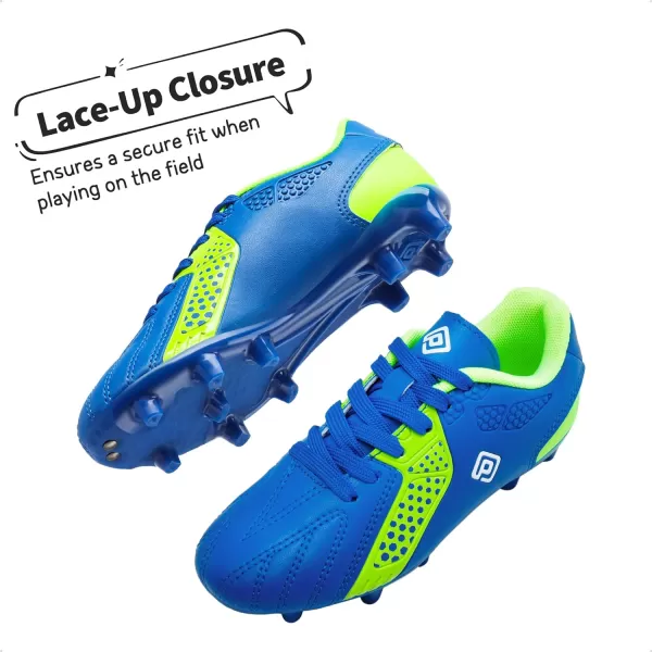 imageDREAM PAIRS Boys Girls Soccer Cleats Kids Football ShoesRoyalBlueNeonGreen
