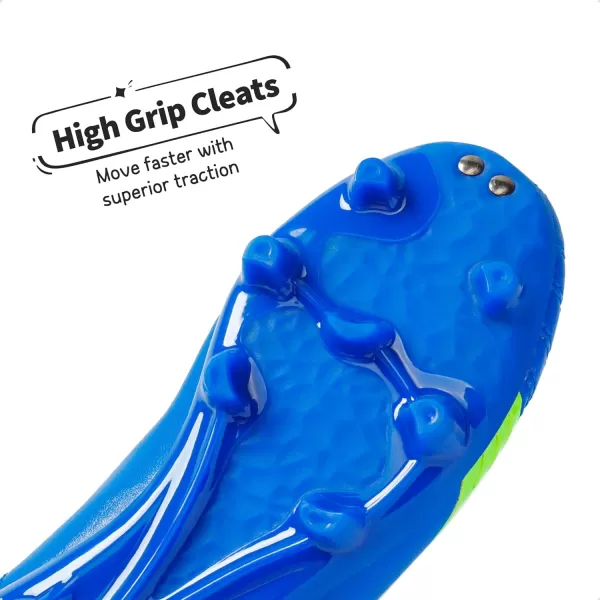 imageDREAM PAIRS Boys Girls Soccer Cleats Kids Football ShoesRoyalBlueNeonGreen