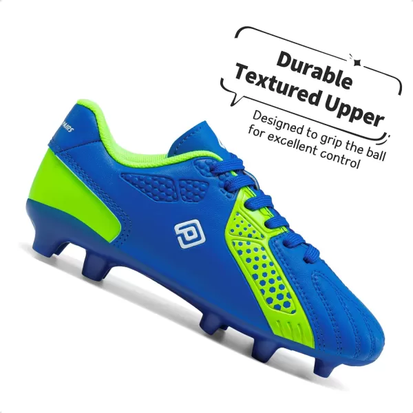 imageDREAM PAIRS Boys Girls Soccer Cleats Kids Football ShoesRoyalBlueNeonGreen