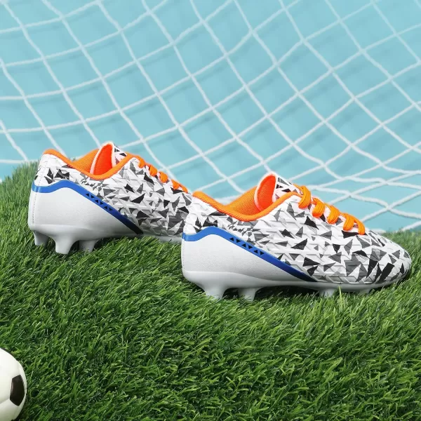 imageDREAM PAIRS Boys Girls Soccer Cleats Kids Football ShoesWhiteRoyalBlueOrange