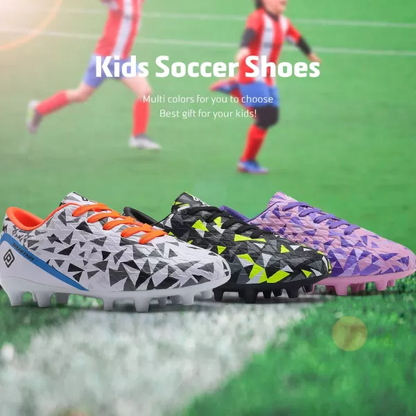 imageDREAM PAIRS Boys Girls Soccer Cleats Kids Football ShoesWhiteRoyalBlueOrange