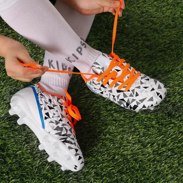 imageDREAM PAIRS Boys Girls Soccer Cleats Kids Football ShoesWhiteRoyalBlueOrange