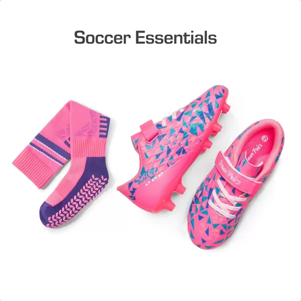 imageDREAM PAIRS Boys Girls Soccer Cleats Youth Firm Groud Football Shoes with Socks for LittleBig KidsHot PinkRoyal Blue