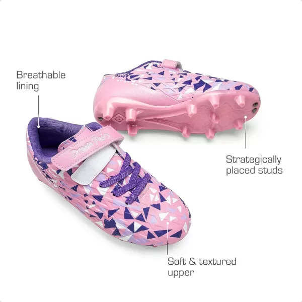imageDREAM PAIRS Boys Girls Soccer Cleats Youth Firm Groud Football Shoes with Socks for LittleBig KidsPinkPurple