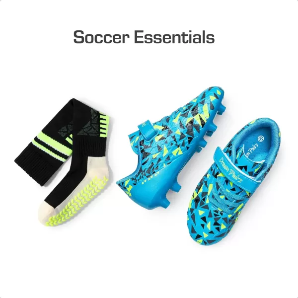 imageDREAM PAIRS Boys Girls Soccer Cleats Youth Firm Groud Football Shoes with Socks for LittleBig KidsRoyal BlueNeon Green