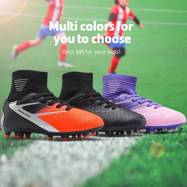 imageDREAM PAIRS Boys Girls Soccer Football Cleats ShoesToddlerLittle KidBig KidBlack Grey Orange