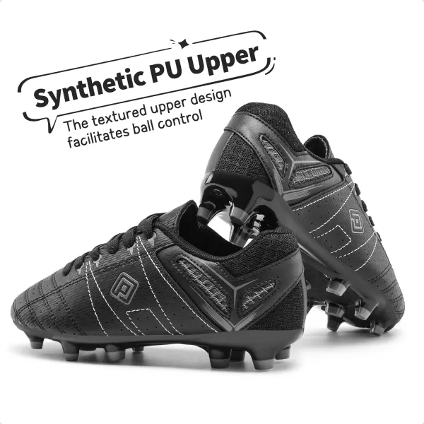 imageDREAM PAIRS Boys Girls Soccer Football Cleats ShoesToddlerLittle KidBig KidBlackGrey