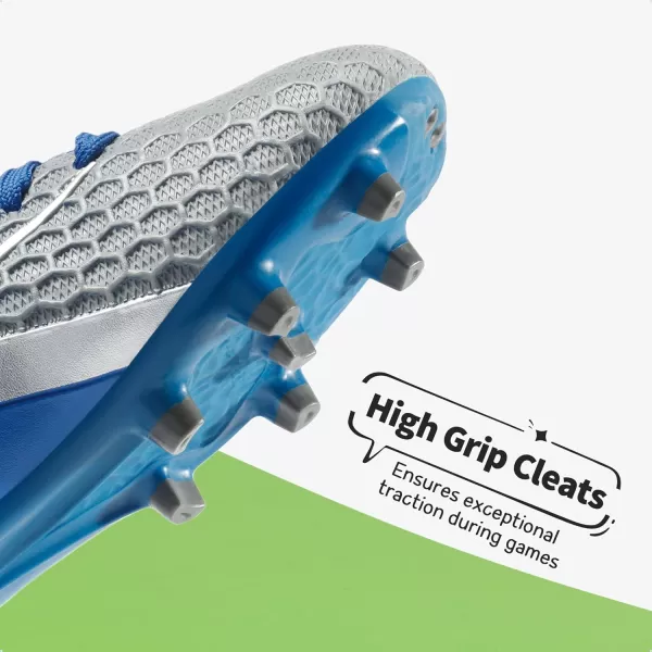 imageDREAM PAIRS Boys Girls Soccer Football Cleats ShoesToddlerLittle KidBig KidBlue White Grey