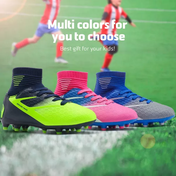 imageDREAM PAIRS Boys Girls Soccer Football Cleats ShoesToddlerLittle KidBig KidBlue White Grey