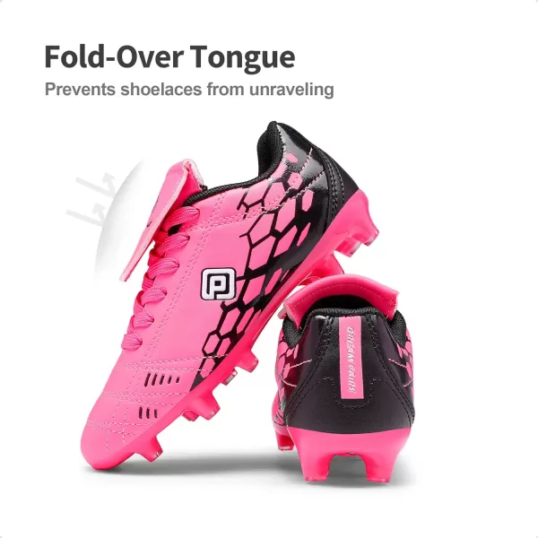 imageDREAM PAIRS Boys Girls Soccer Football Cleats ShoesToddlerLittle KidBig KidFuchsiaBlack