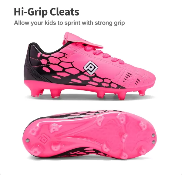 imageDREAM PAIRS Boys Girls Soccer Football Cleats ShoesToddlerLittle KidBig KidFuchsiaBlack