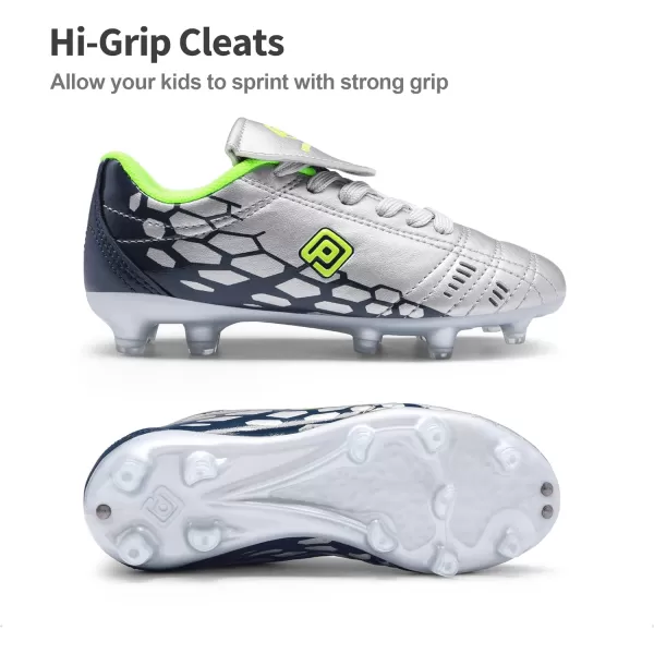 imageDREAM PAIRS Boys Girls Soccer Football Cleats ShoesToddlerLittle KidBig KidLightGreyNavy