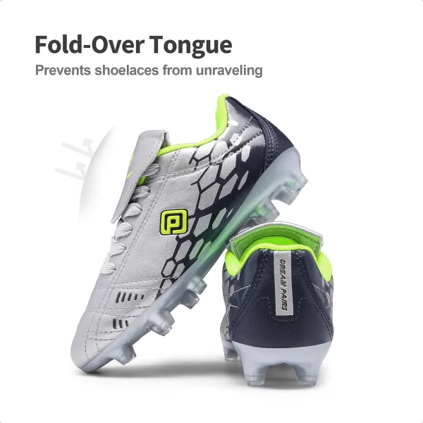 imageDREAM PAIRS Boys Girls Soccer Football Cleats ShoesToddlerLittle KidBig KidLightGreyNavy