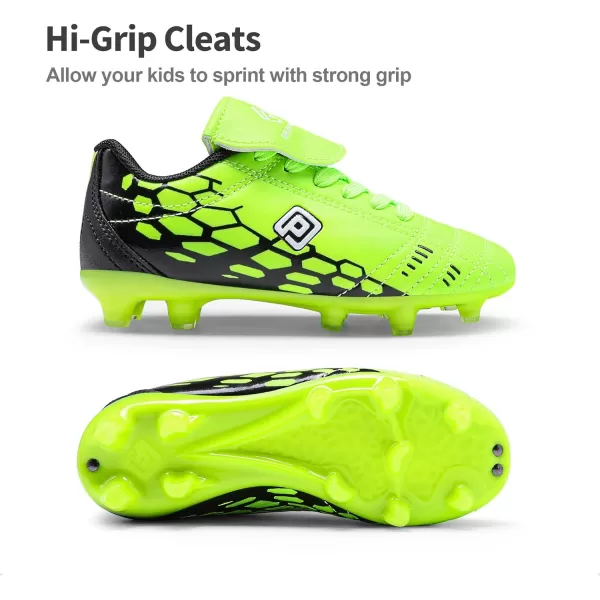 imageDREAM PAIRS Boys Girls Soccer Football Cleats ShoesToddlerLittle KidBig KidNeonGreenBlack