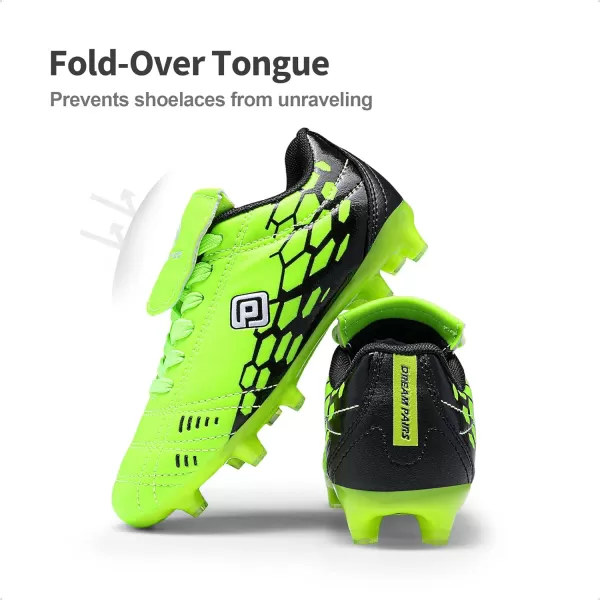 imageDREAM PAIRS Boys Girls Soccer Football Cleats ShoesToddlerLittle KidBig KidNeonGreenBlack