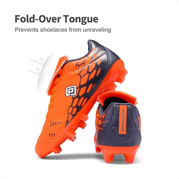 imageDREAM PAIRS Boys Girls Soccer Football Cleats ShoesToddlerLittle KidBig KidOrangeNavy