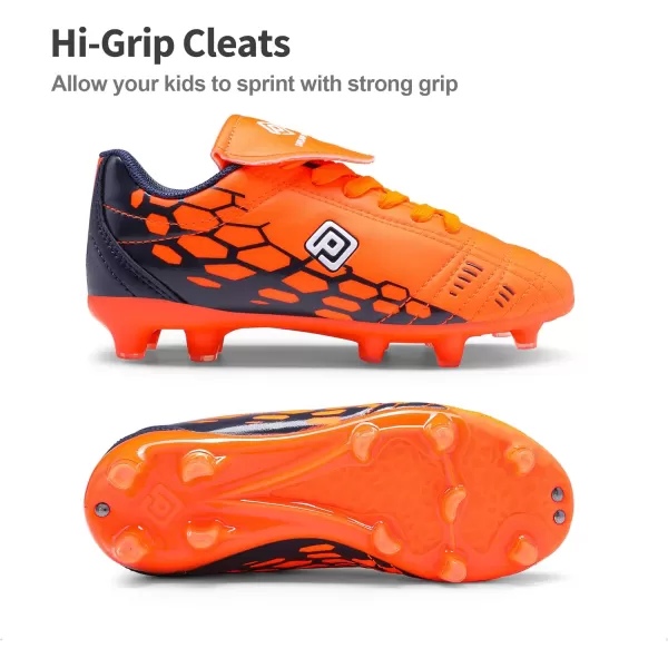 imageDREAM PAIRS Boys Girls Soccer Football Cleats ShoesToddlerLittle KidBig KidOrangeNavy