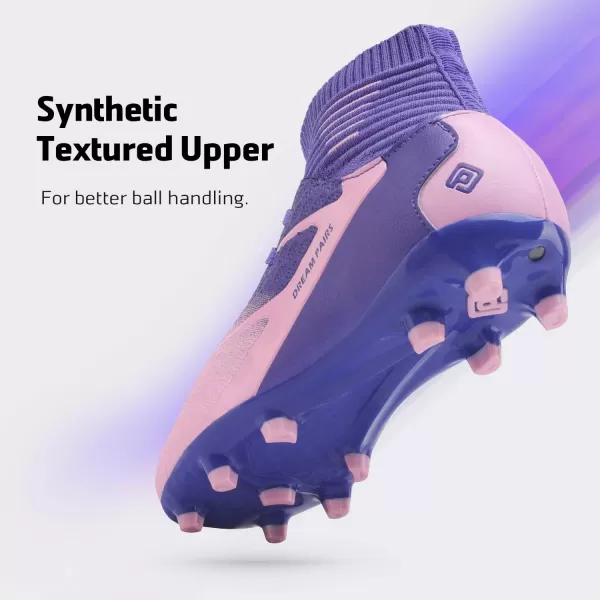 imageDREAM PAIRS Boys Girls Soccer Football Cleats ShoesToddlerLittle KidBig KidPurple Pink
