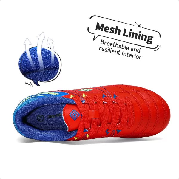 imageDREAM PAIRS Boys Girls Soccer Football Cleats ShoesToddlerLittle KidBig KidRedRoyalLemonGreen