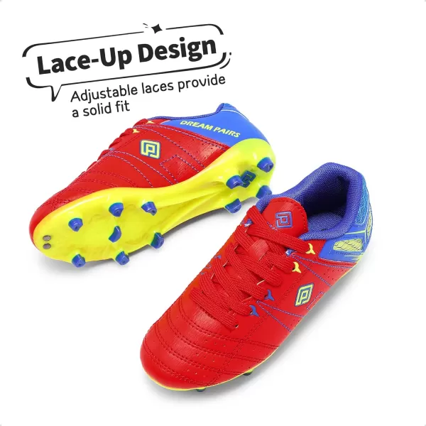 imageDREAM PAIRS Boys Girls Soccer Football Cleats ShoesToddlerLittle KidBig KidRedRoyalLemonGreen