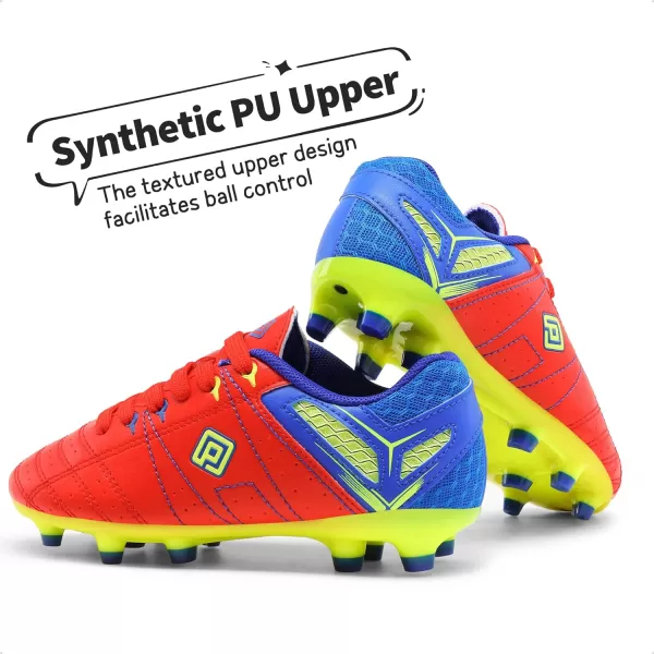 imageDREAM PAIRS Boys Girls Soccer Football Cleats ShoesToddlerLittle KidBig KidRedRoyalLemonGreen