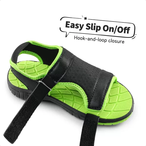 imageDREAM PAIRS Boys Girls Summer Casual Outdoor Athletic Sport Sandals ToddlerLittle KidBig KidBlackNeon Green