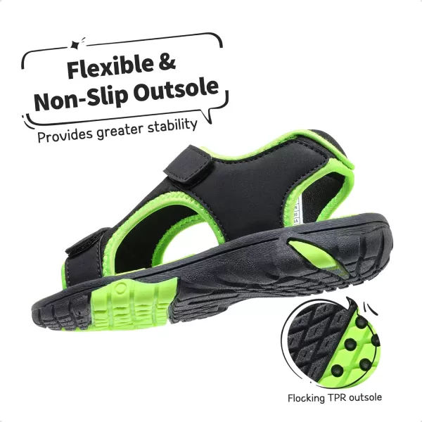 imageDREAM PAIRS Boys Girls Summer Casual Outdoor Athletic Sport Sandals ToddlerLittle KidBig KidBlackNeon Green