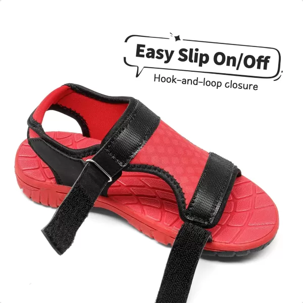 imageDREAM PAIRS Boys Girls Summer Casual Outdoor Athletic Sport Sandals ToddlerLittle KidBig KidBlackRed
