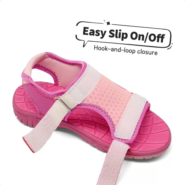 imageDREAM PAIRS Boys Girls Summer Casual Outdoor Athletic Sport Sandals ToddlerLittle KidBig KidHot PinkPink