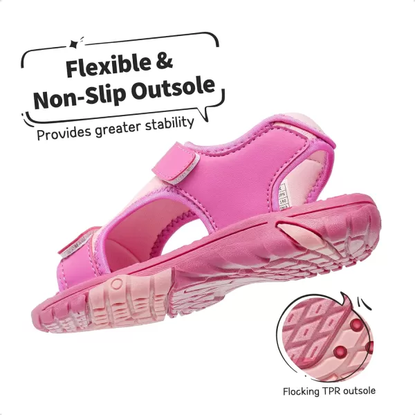 imageDREAM PAIRS Boys Girls Summer Casual Outdoor Athletic Sport Sandals ToddlerLittle KidBig KidHot PinkPink