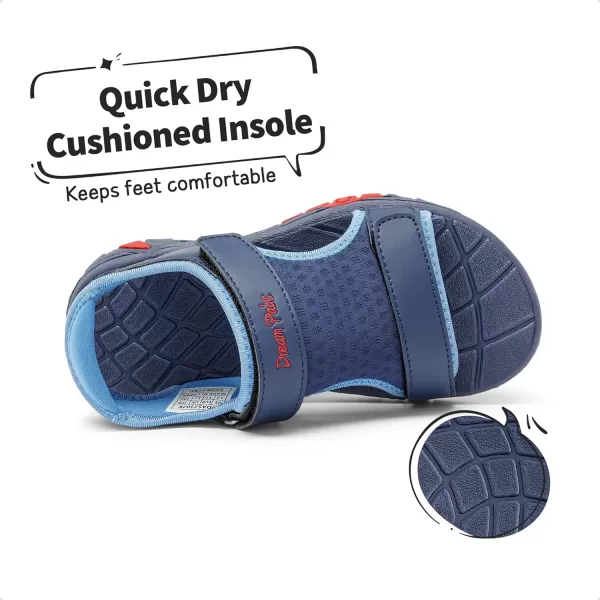 imageDREAM PAIRS Boys Girls Summer Casual Outdoor Athletic Sport Sandals ToddlerLittle KidBig KidNavyRed