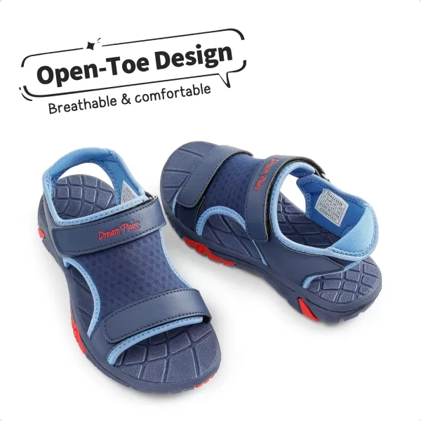 imageDREAM PAIRS Boys Girls Summer Casual Outdoor Athletic Sport Sandals ToddlerLittle KidBig KidNavyRed