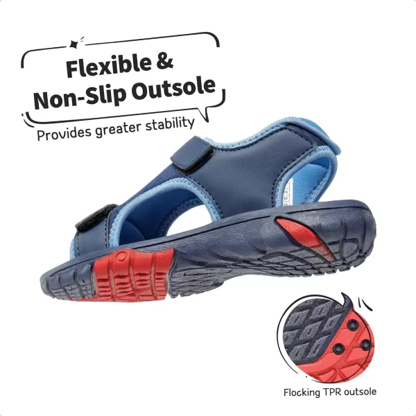 imageDREAM PAIRS Boys Girls Summer Casual Outdoor Athletic Sport Sandals ToddlerLittle KidBig KidNavyRed