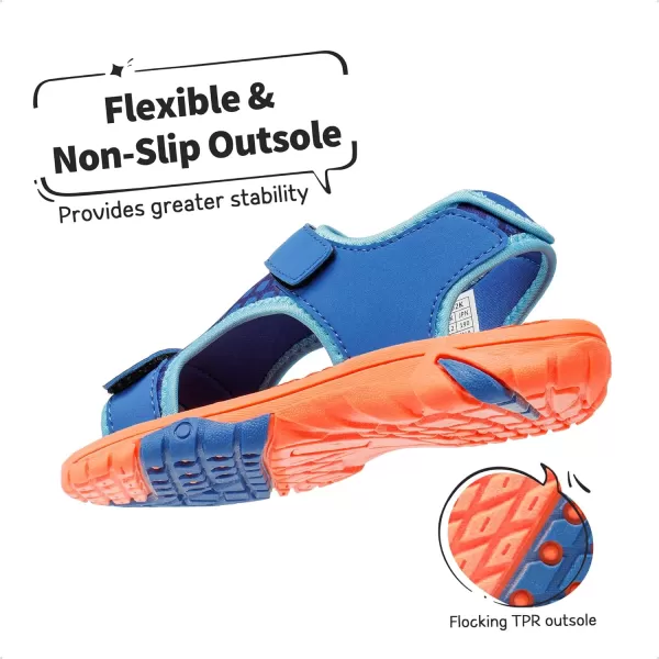 imageDREAM PAIRS Boys Girls Summer Casual Outdoor Athletic Sport Sandals ToddlerLittle KidBig KidRoyal BlueOrange
