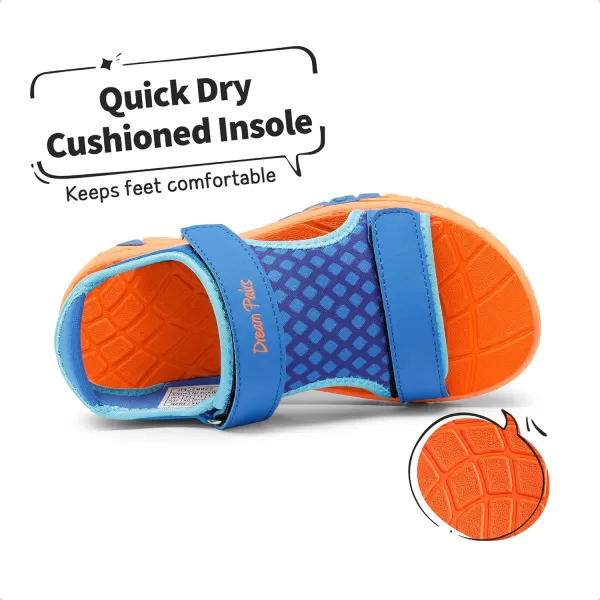 imageDREAM PAIRS Boys Girls Summer Casual Outdoor Athletic Sport Sandals ToddlerLittle KidBig KidRoyal BlueOrange