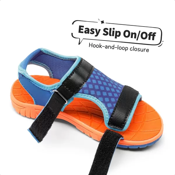 imageDREAM PAIRS Boys Girls Summer Casual Outdoor Athletic Sport Sandals ToddlerLittle KidBig KidRoyal BlueOrange