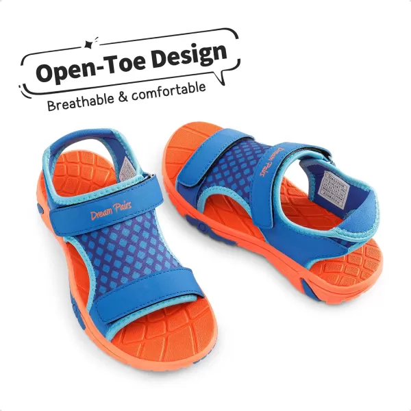 imageDREAM PAIRS Boys Girls Summer Casual Outdoor Athletic Sport Sandals ToddlerLittle KidBig KidRoyal BlueOrange