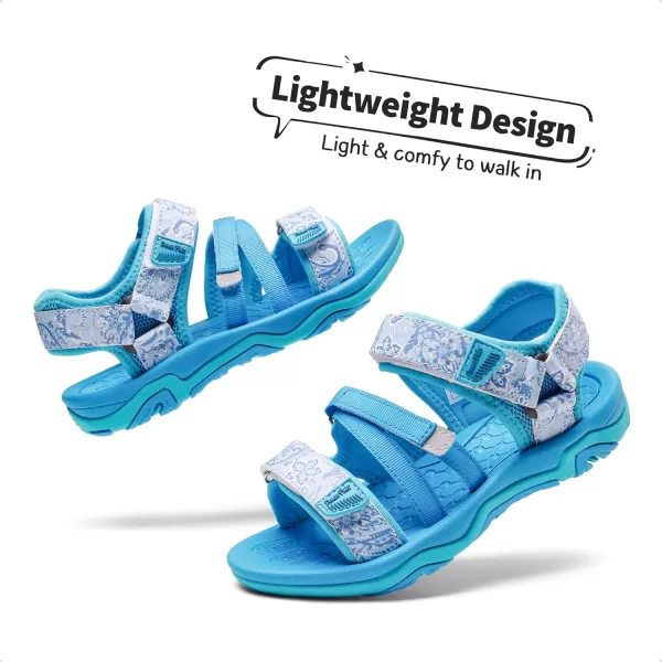 imageDREAM PAIRS Boys Girls Summer Outdoor Athletic Sport Sandals ToddlerLittle KidBig KidBlue