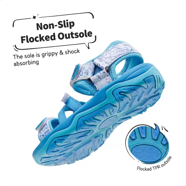 imageDREAM PAIRS Boys Girls Summer Outdoor Athletic Sport Sandals ToddlerLittle KidBig KidBlue