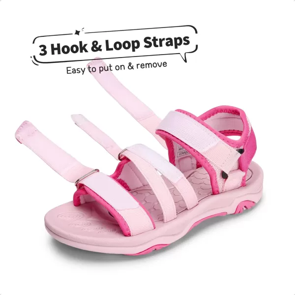 imageDREAM PAIRS Boys Girls Summer Outdoor Athletic Sport Sandals ToddlerLittle KidBig KidPinkHot Pink