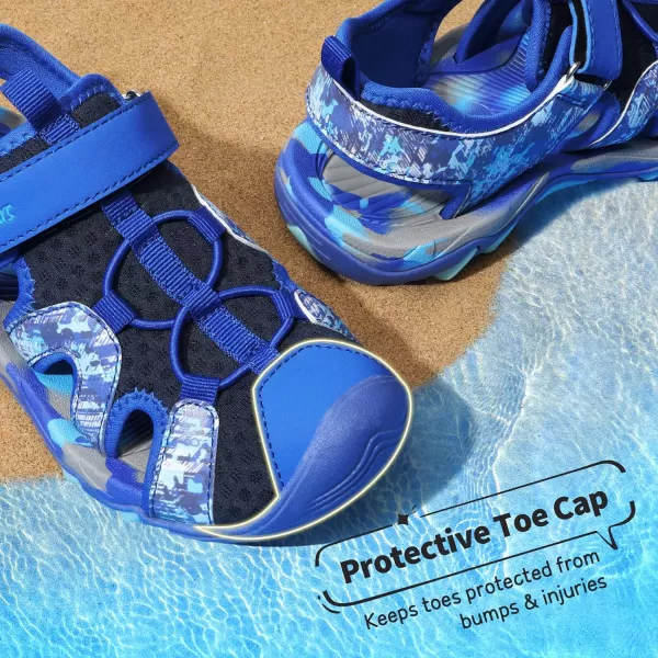 imageDREAM PAIRS Boys Girls Summer Outdoor Athletic Sport Sandals ToddlerLittle KidBig KidRoyal Blue