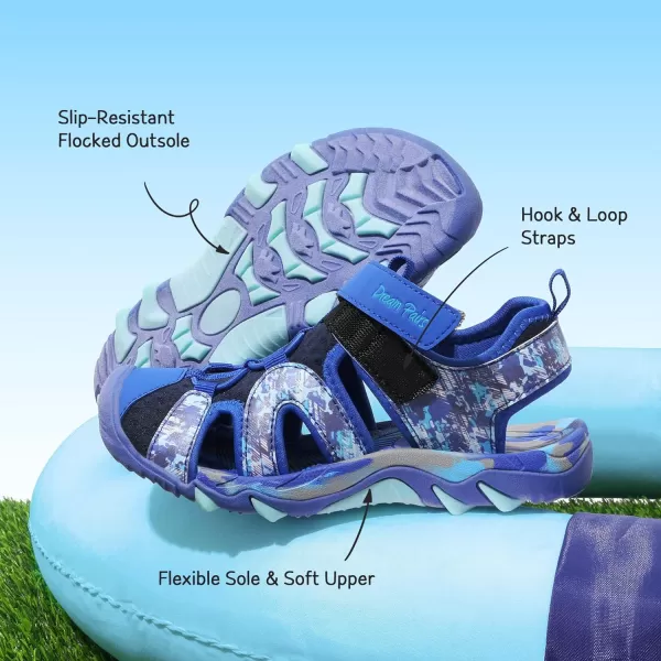 imageDREAM PAIRS Boys Girls Summer Outdoor Athletic Sport Sandals ToddlerLittle KidBig KidRoyal Blue